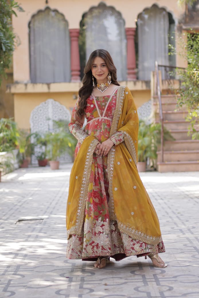 Angarakha Alia Cut Gown With Dupatta Set