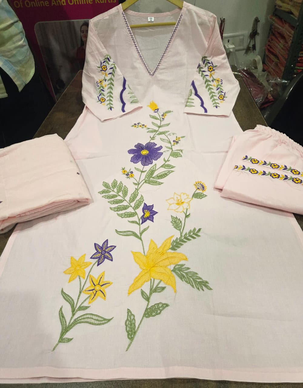 Kumudini Soft Pink Kurti Set