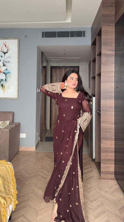 Ruhani Wine Kurti Set