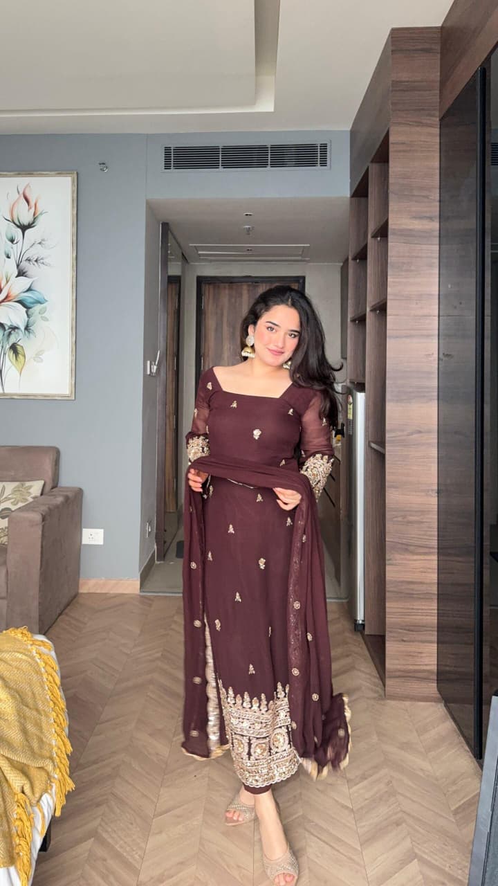 Ruhani Wine Kurti Set