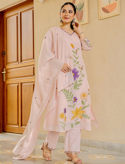 Kumudini Soft Pink Kurti Set