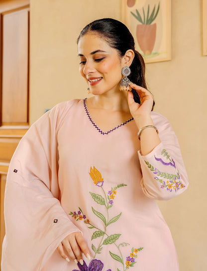 Kumudini Soft Pink Kurti Set