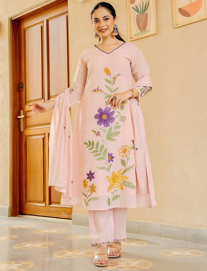Kumudini Soft Pink Kurti Set