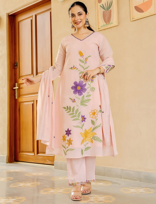 Kumudini Soft Pink Kurti Set