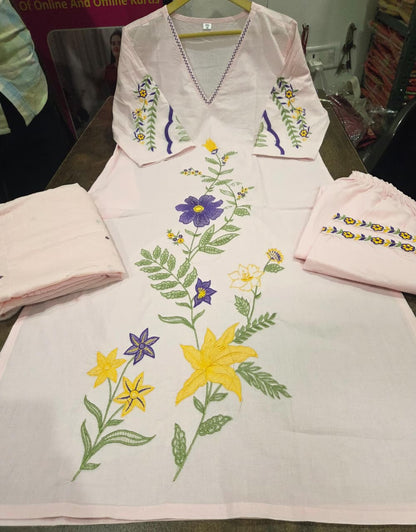 Kumudini Soft Pink Kurti Set