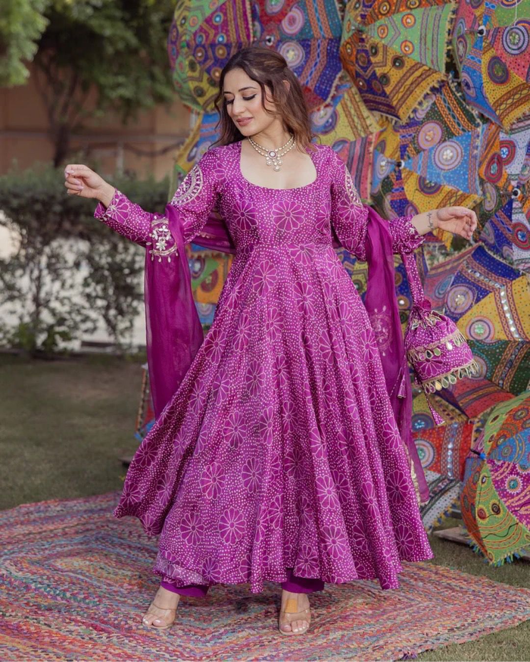 Purple Bloom Anarkali
